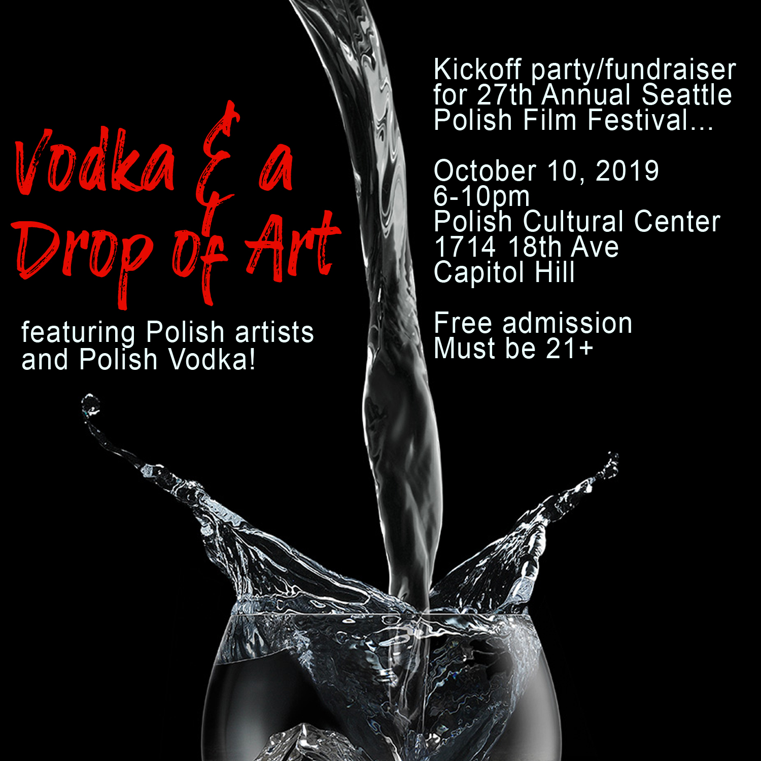 5th Annual Vodka Tasting to Kick Off the 27th Annual Seattle Polish Film Festival